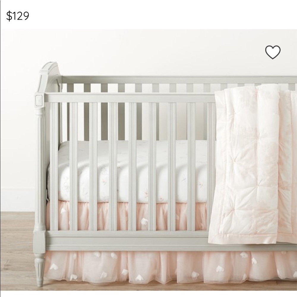 EUC pottery barn baby crib skirt